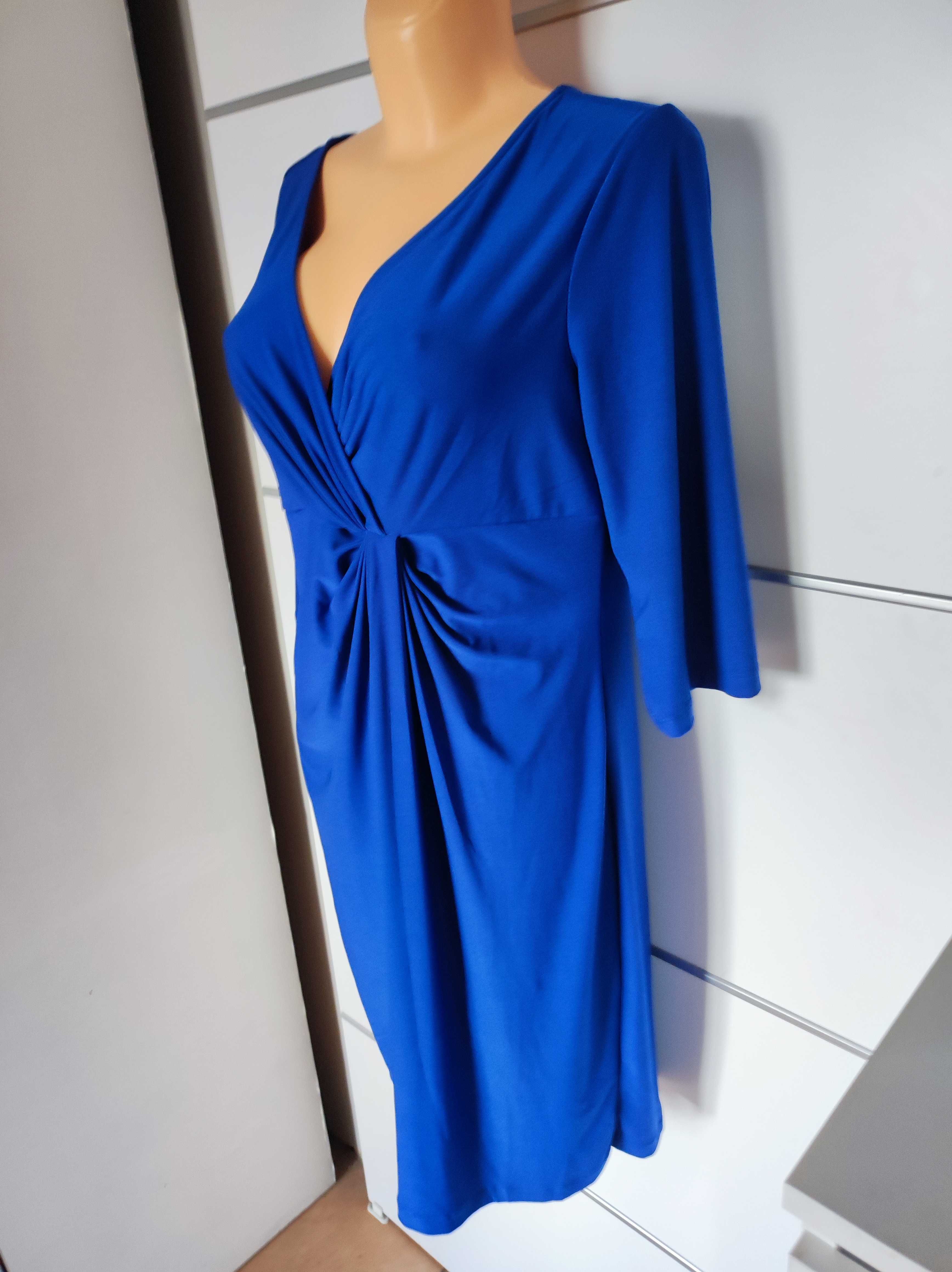 Chabrowa sukienka z halką uciskową r 46/48 plus size