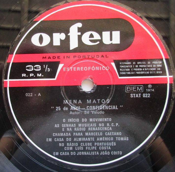 Mena Matos - - - - - 25 de Abril Confidencial - - - - - LP