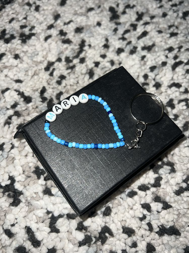 Porta-chaves de miçangas+nome personalizavel 2,50€