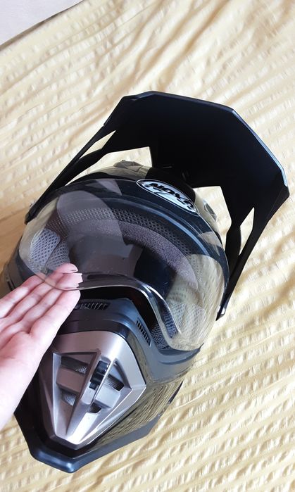 Kask młodzieżowy na motor +rękawice