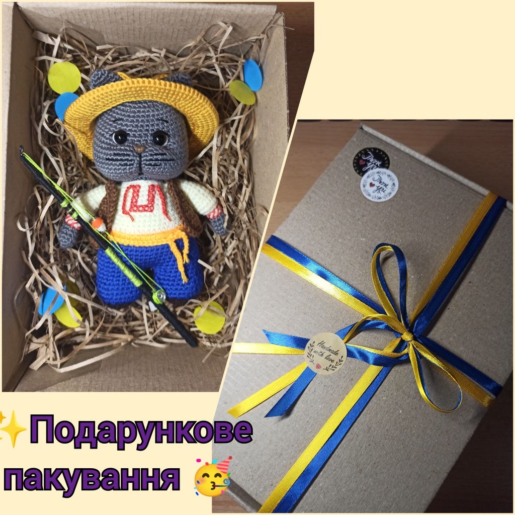 Котик козак кобзар патріотичний сувенір м'яка іграшка брелок авто