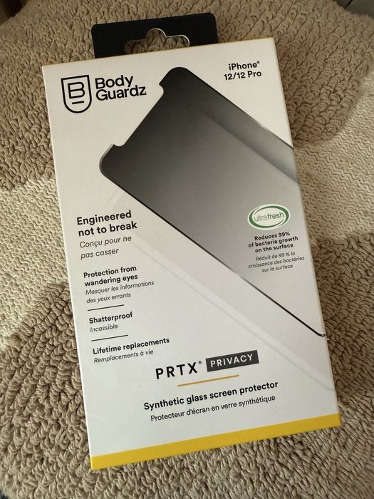 Захисне  скло BodyGuardz PRTX Privacy для iPhone 12/12 Pro.