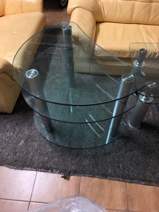 Szklana ława + stolik pod telewizor firmy LOGO