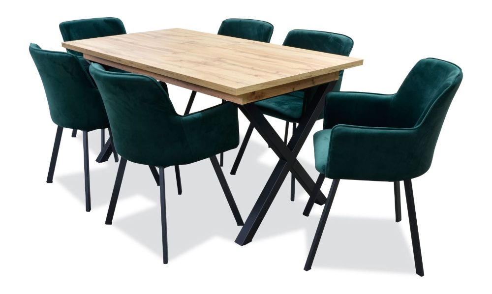 Zestaw Industrialny Loftowy Stół z Krzesłami Viki NOWOŚĆ Dostawa!