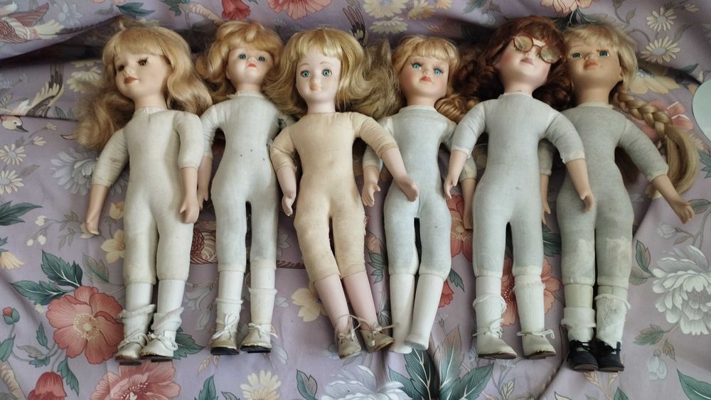 6 bonecas de porcelana