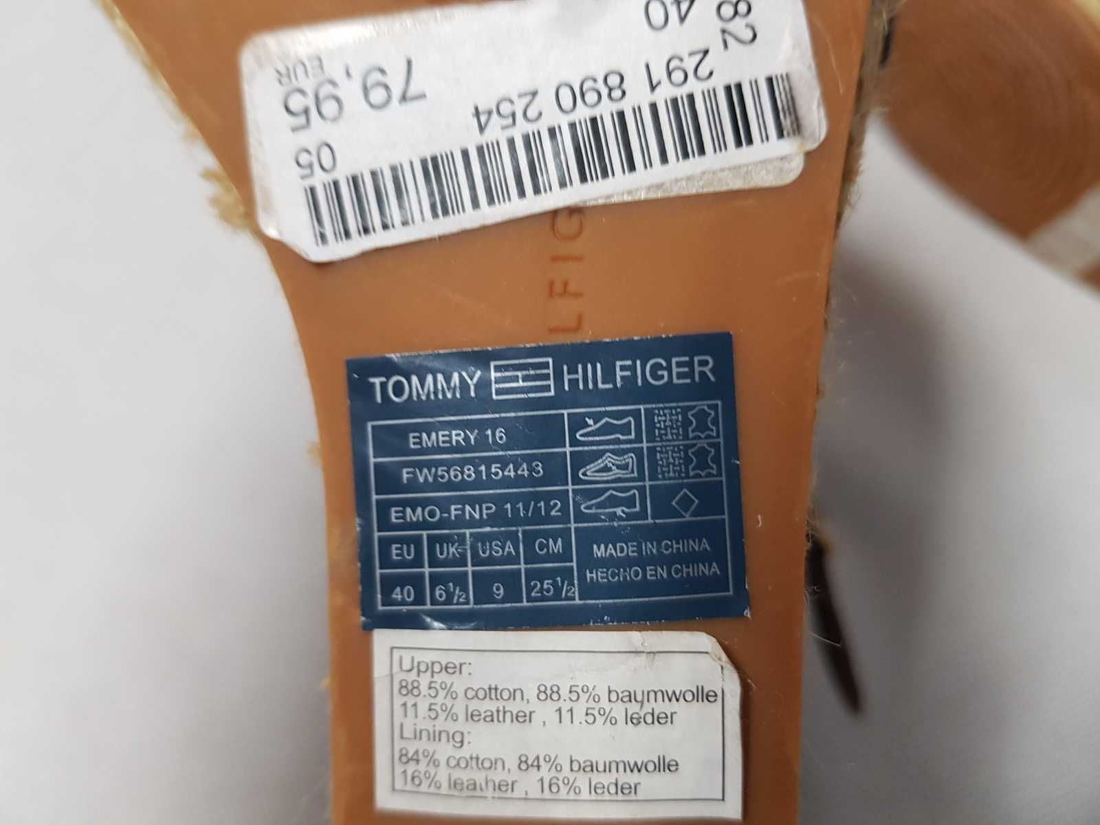 TOMMY HILFIGER - EMERY / Damskie Espadryle roz. 40 - 25,5 cm SUPER