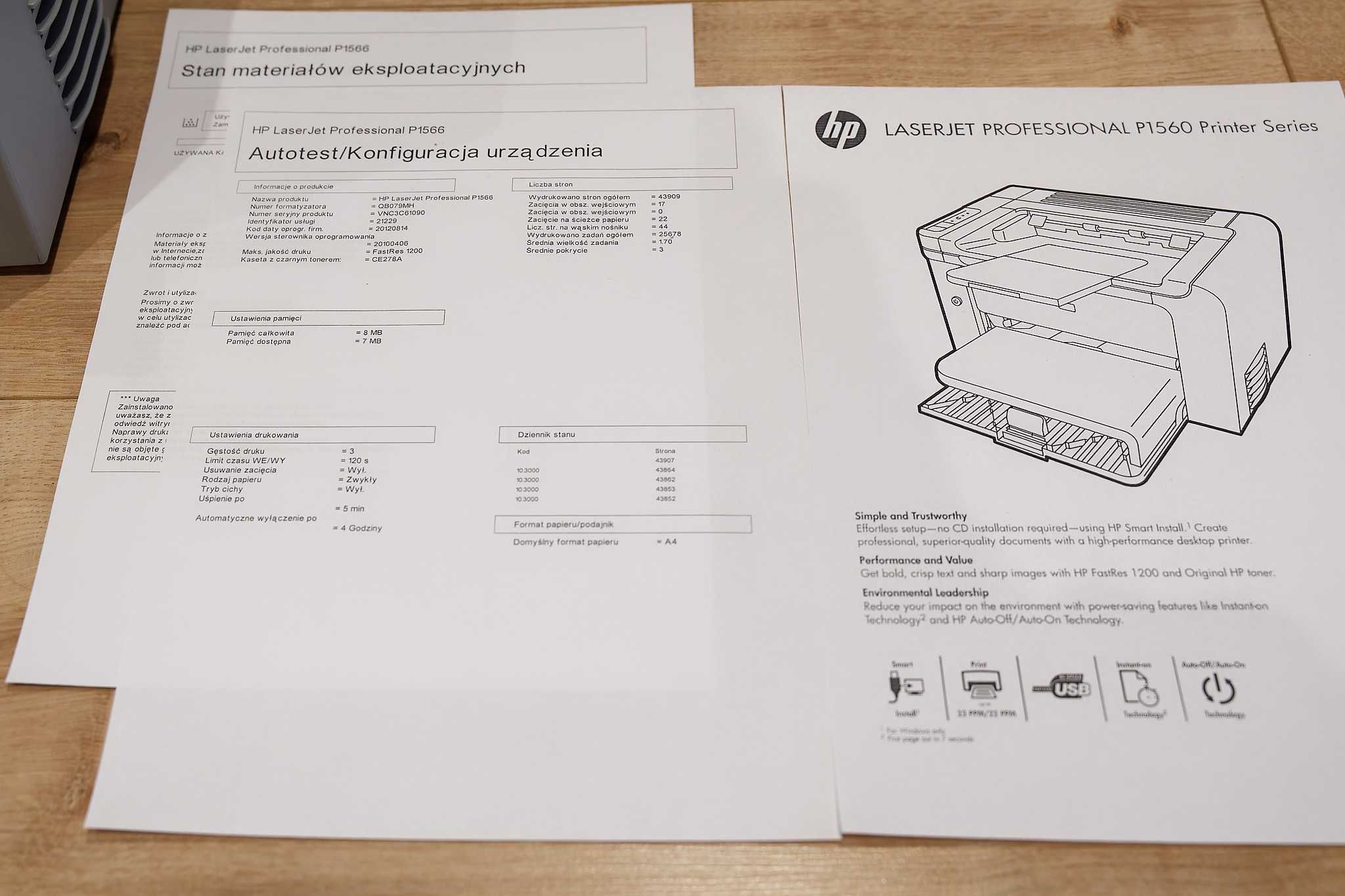 Drukarka laserowa HP LaserJet P1566 + zapasowy toner