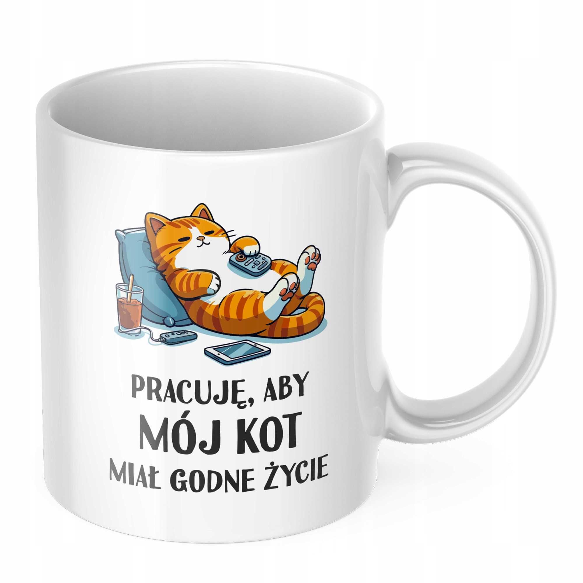 Kubek sublimacja 330ml nadruk  KOT na prezent święta