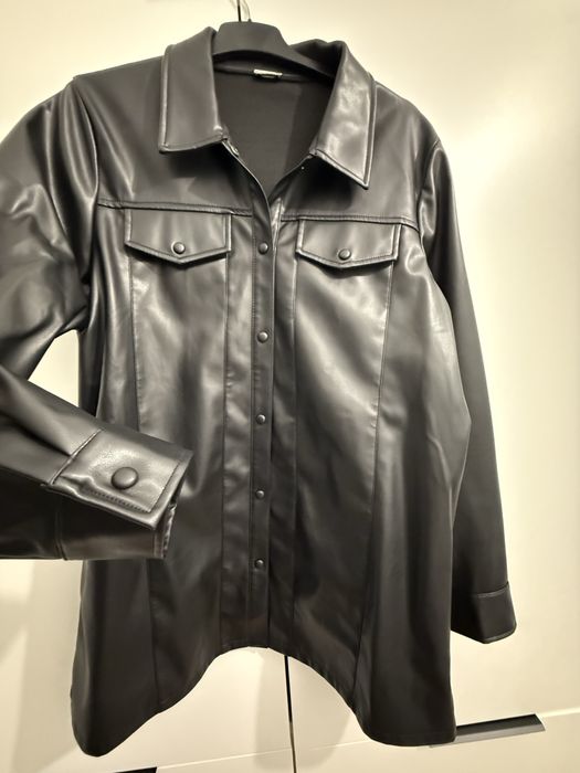 Skórzana koszula, narzutka jak nowa