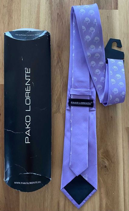 Pako Lorente krawat męski fioletowy super NOWY idelny na prezent