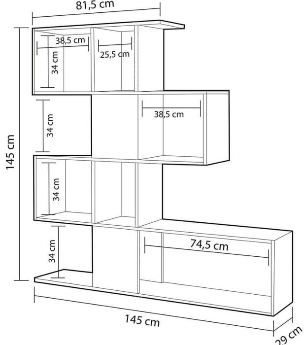 Estante madeira zig zag