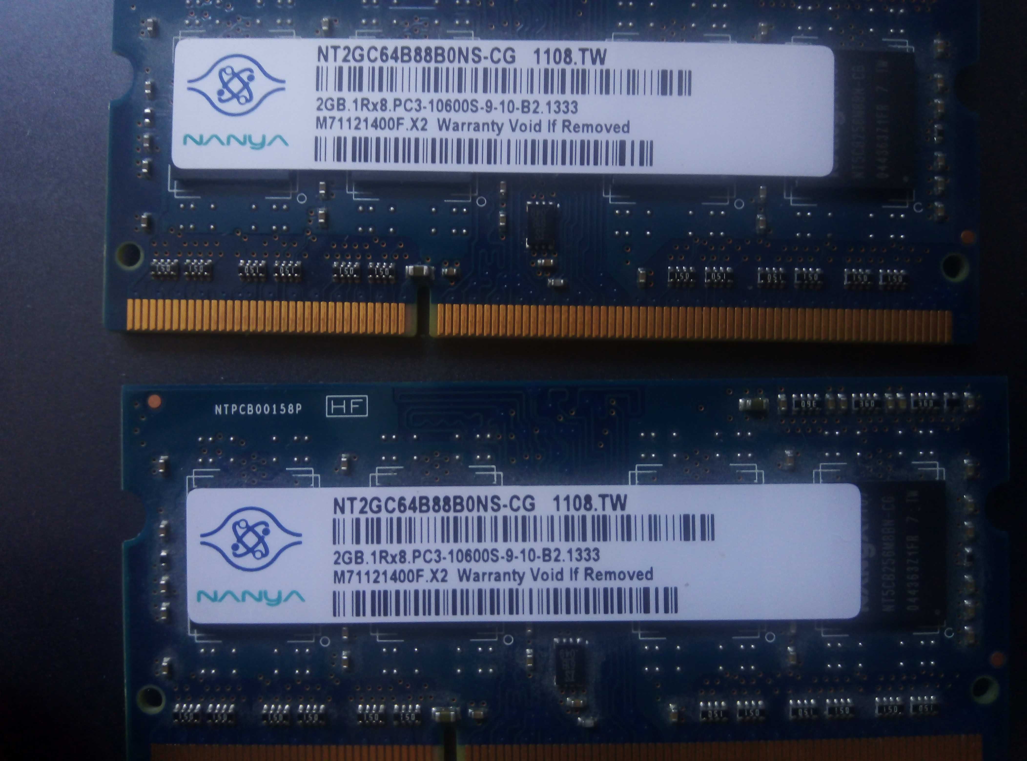 Оперативная Память so-dimm DDR3 2Gb 1rx8  2шт.