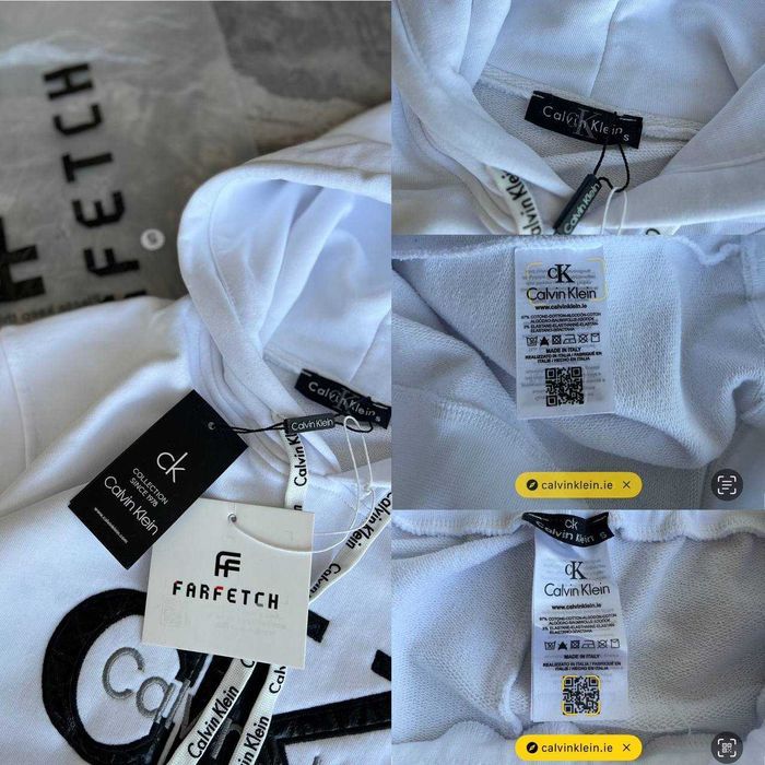 Костюм Calvin Klein Premium White з qr-кодом штани + худі i57/Bs108