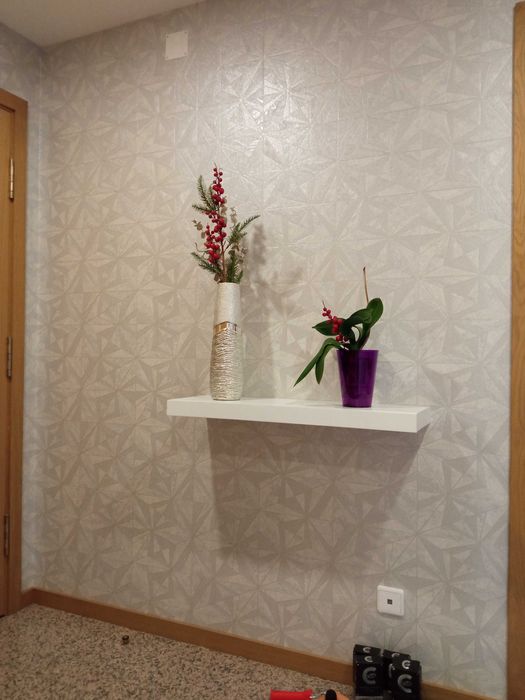 Aplicação papel de parede margem sul