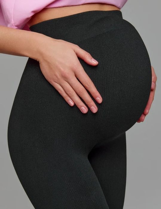 Лосини в рубчик для вагітних Бесшовные леггинсы для беременных теплые