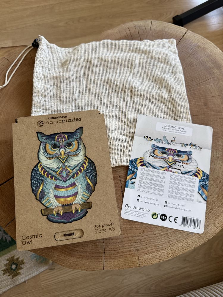 Układanka Kosmiczna Sowa lubiwood puzzle drewniane