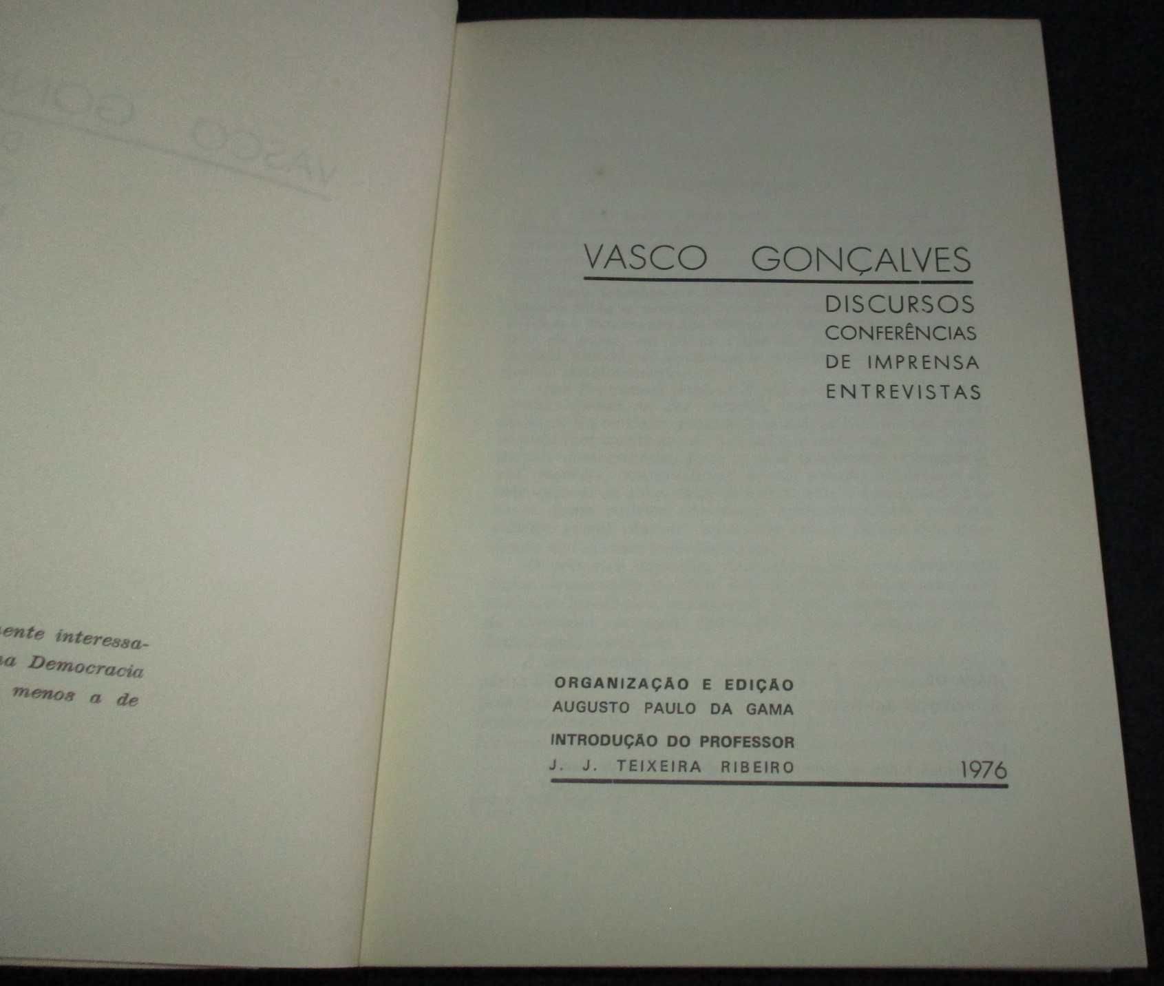 Livro Discursos Conferências de Imprensa Entrevistas Vasco Gonçalves