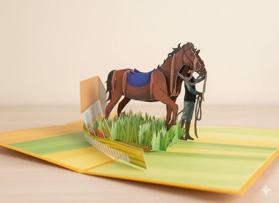 Колекційна листівка для любителів коней, вершників та жокеїв