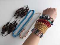 Biżuteria boho vintage hippie naszyjnik bransoletka pierścionek korale