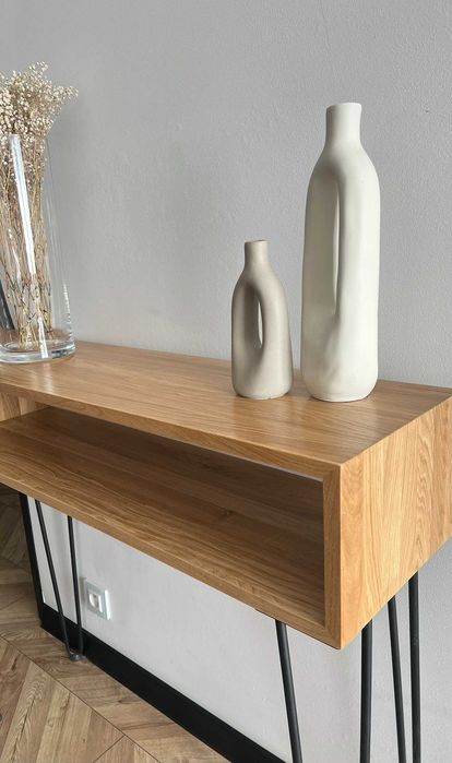 Konsola dębowa Celebes 80cm x 30cm x 91cm LITE DREWNO
