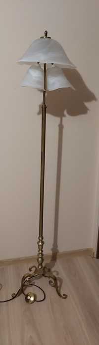 Lampa z mosiądzu wys. 170 cm  szklane klosze