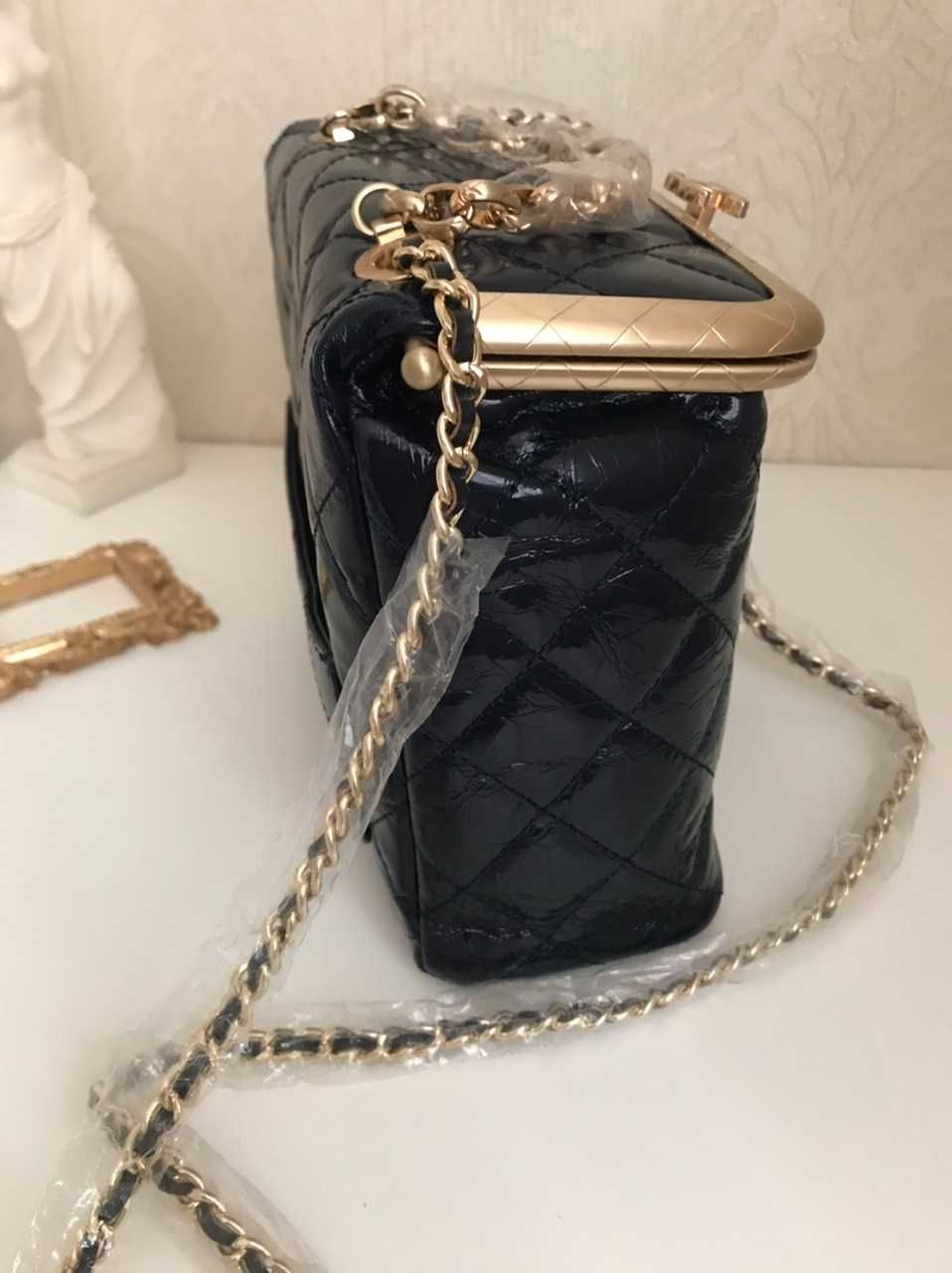 Шикарная вечерняя женская кожаная сумка в стиле Chanel, Италия