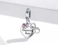 Nowy charms personalizowany z grawerem - srebro 925