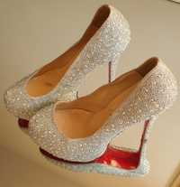 Szpilki Christian Louboutin sylwester wesele bal cekiny 38