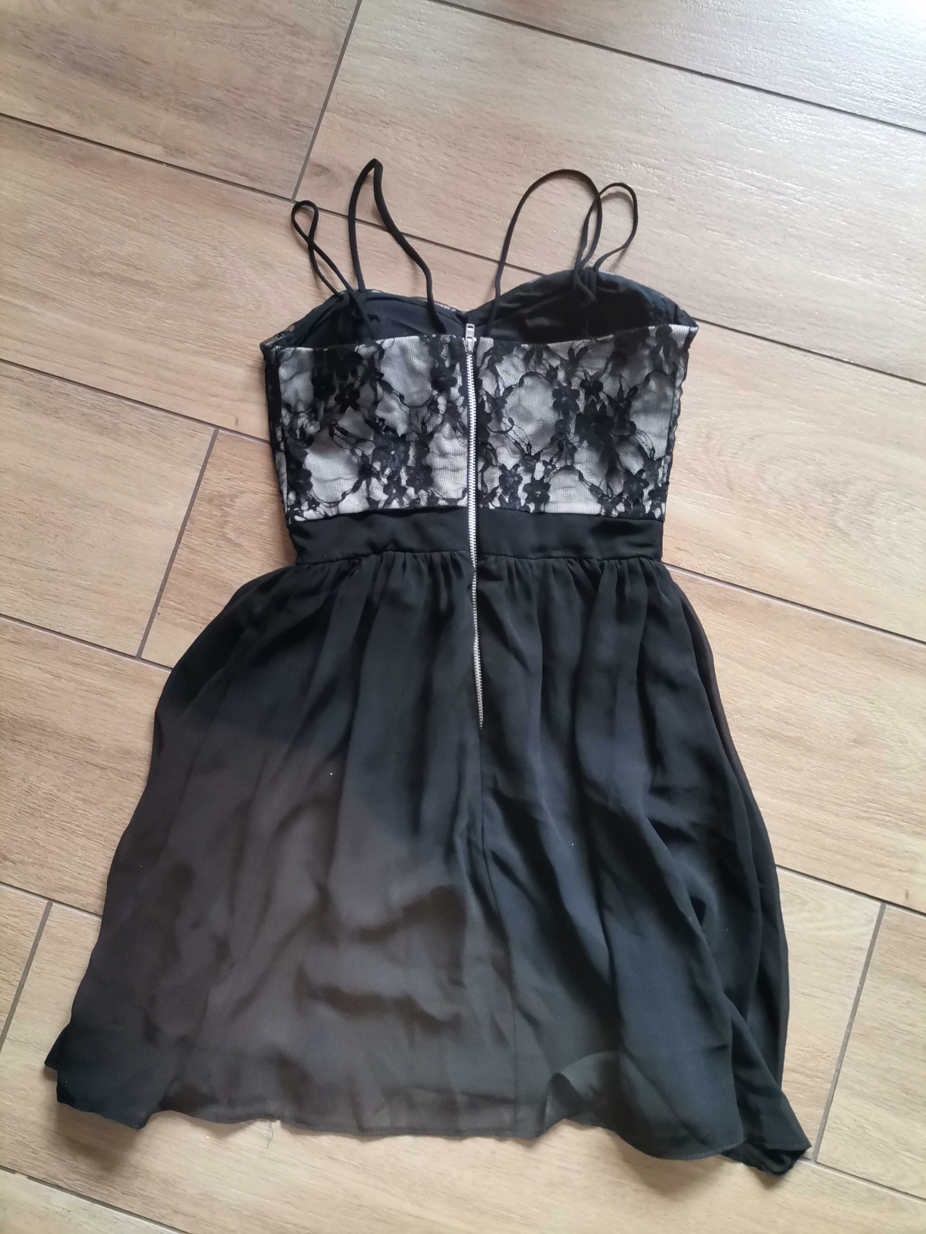 Czarna gorsetowa sukienka XS