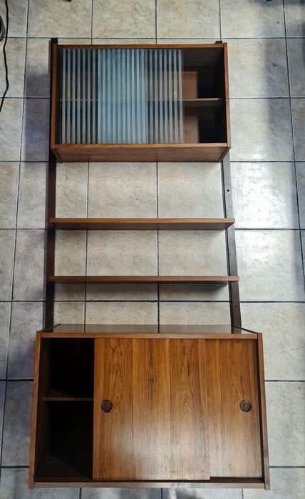 Regał ścienny,modułowy,palisander,Dania lata 60,vintage,mid-century