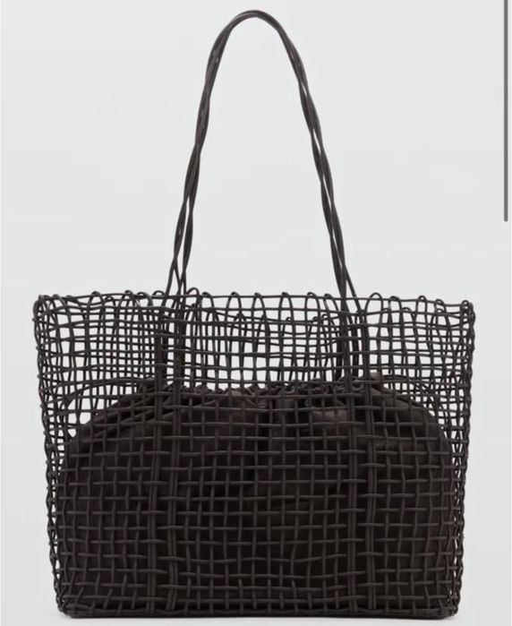 Сумка тоут Mango плетена