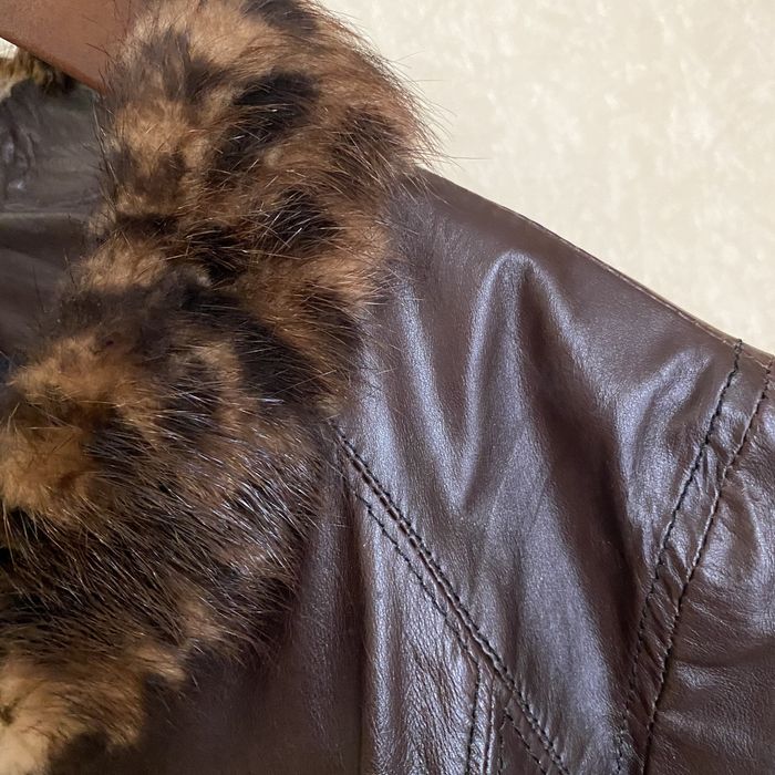 Куртка кожаная весенняя натуральная с мехом