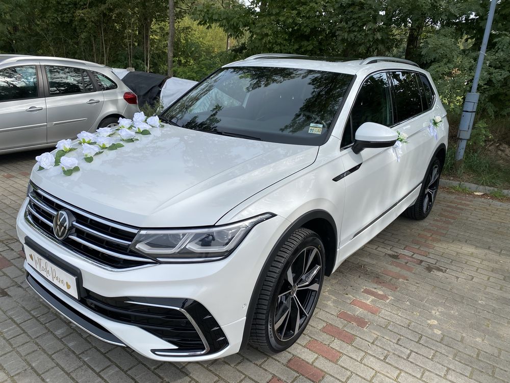 Auto do ślubu VW Tiguan Allspace R-Line 2022 Biała Perła