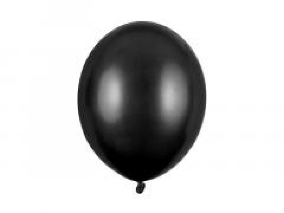 Balony Strong Metallic Black30cm 100szt PartyDeco