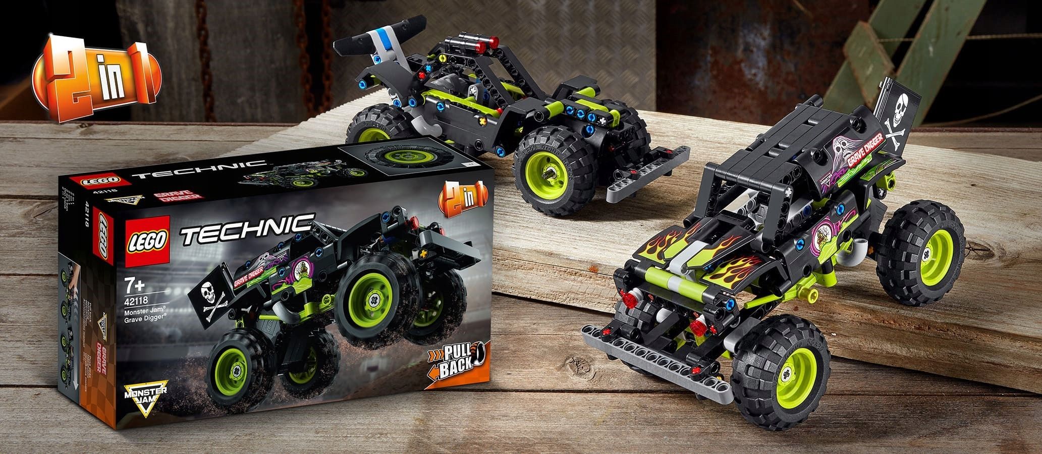 Lego Technic 42118 Monster Jam Grave Digger 2W1 Wyścigówka Autko