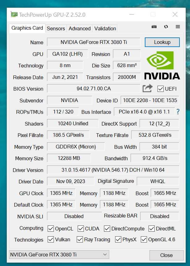 Видеокарта NVIDIA RTX 3080 Ti Founders Edition 12GB