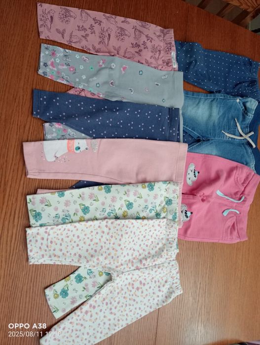 Spodenki dla dziewczynki, zestaw 9 sztuk, rozmiar 74.