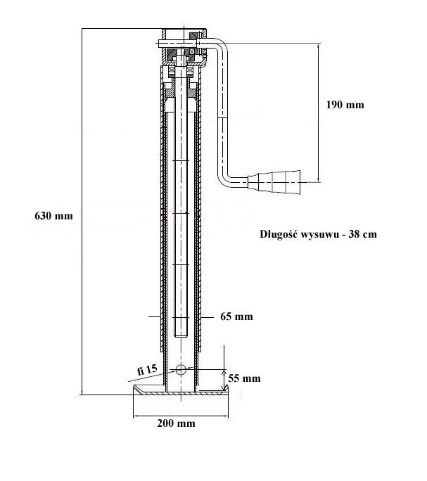 Stopa podporowa 3000 kg 2x wysuw