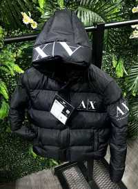 Armani Exchange черная мужская брендовая куртка пуховик