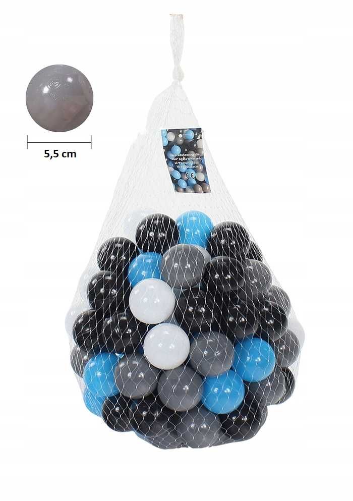 Kojec suchy basen +100 piłek niebieska-szara-biała-czarna