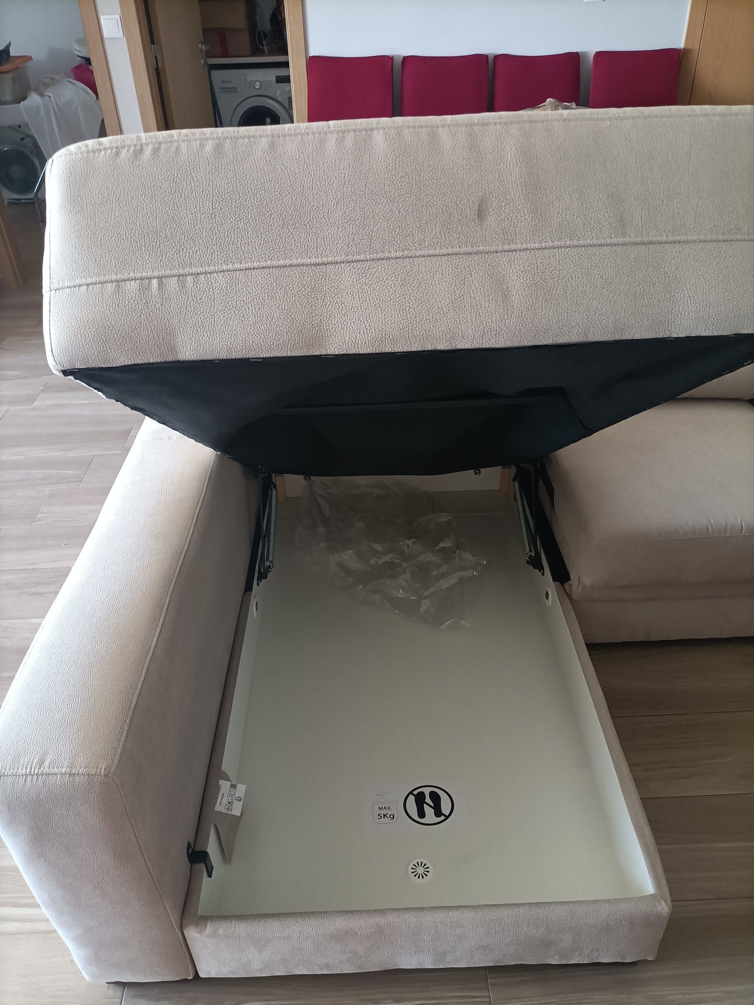 Sofá chaise bege