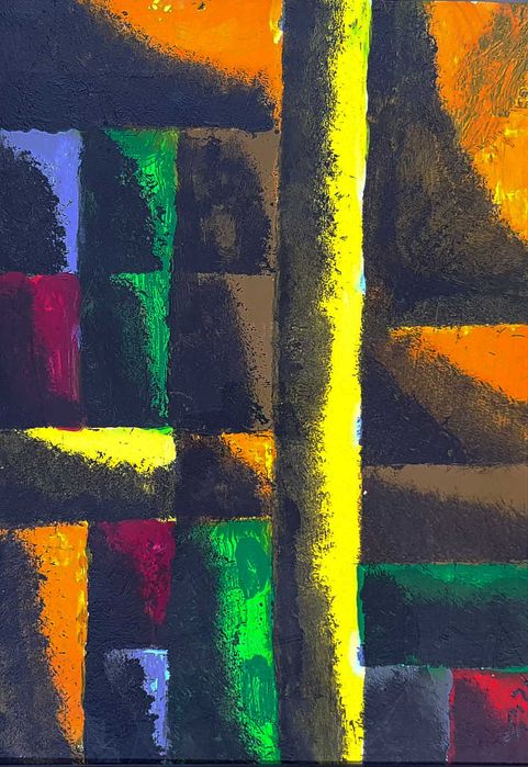 Piotr Młodożeniec - Abstrakcja Geometryczna - Akryl - papier 50x35 cm