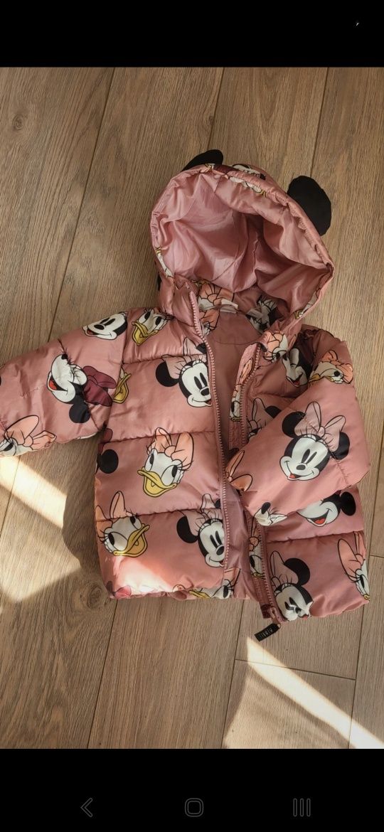 Kurtka puchowa, zimowa H&M 92 myszka minnie