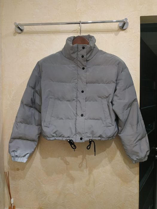 Пуховик рефлективний, куртка, укорочений, пуффер