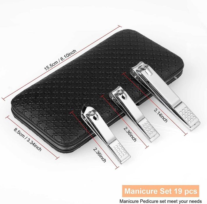 Conjunto Kit de Manicure Pedicure Profissional Unhas 19 pcs