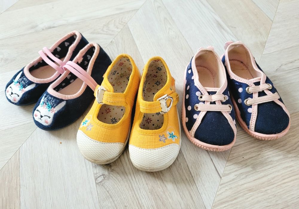 Zestaw 3 pary bucików baleriny kapcie pepegi Befado 21 22 wkładka 12,5