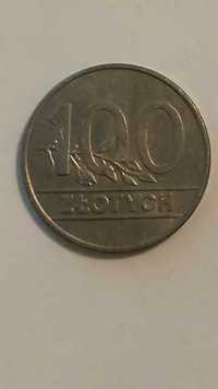 Moneta 100zł 1990r, z koroną