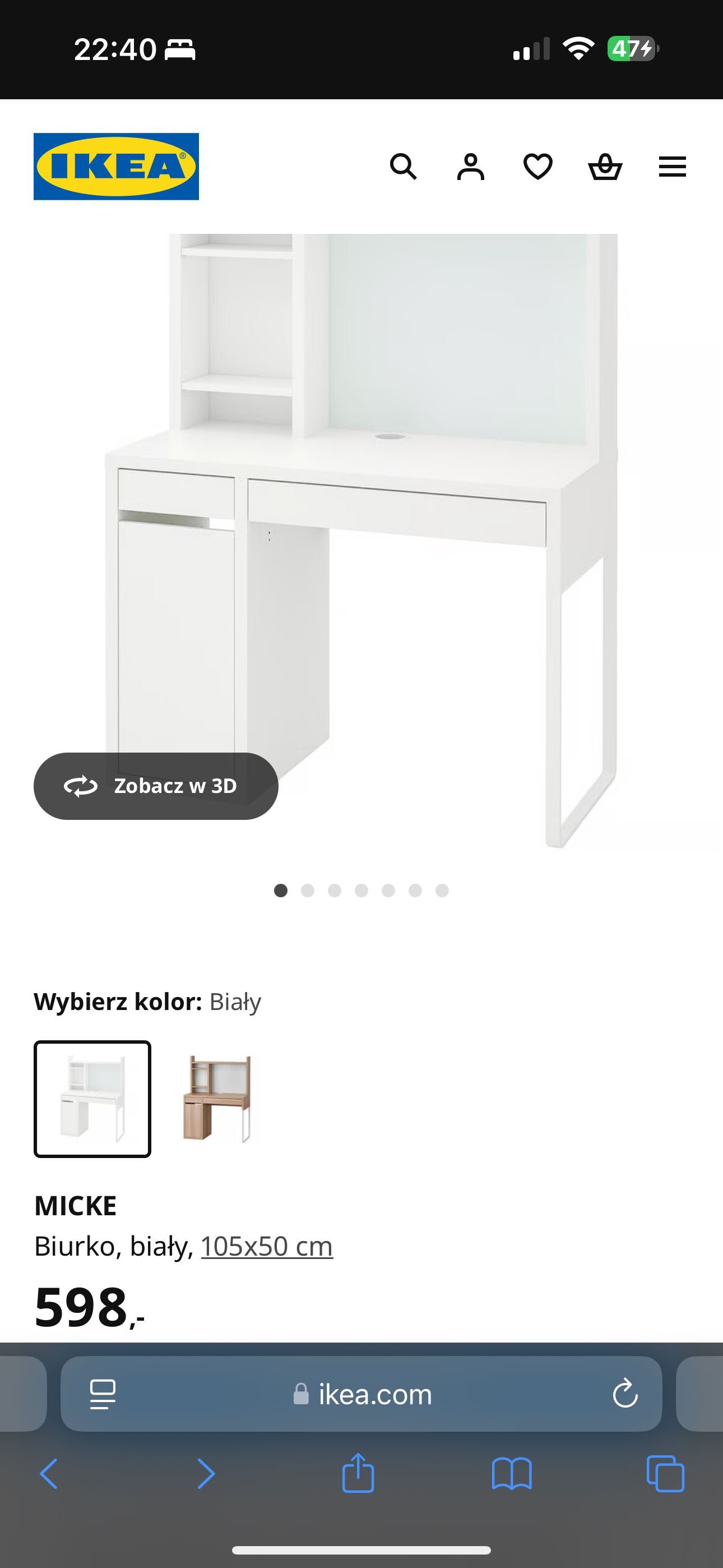 Biurko Ikea Micke z nadstawka