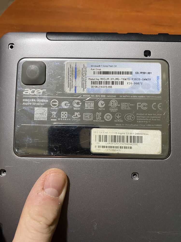 Ноутбук Acer MS2346 13"/ на запчастини! N2281