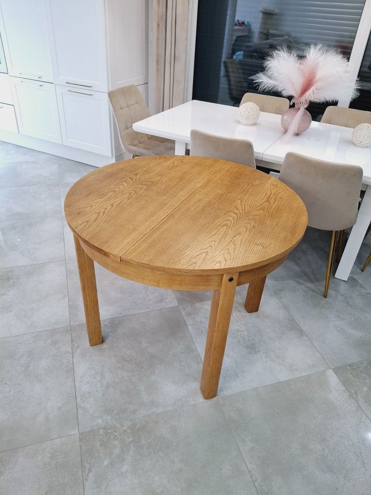 Stół okrągły Rozkładany Design PRL 100 cm